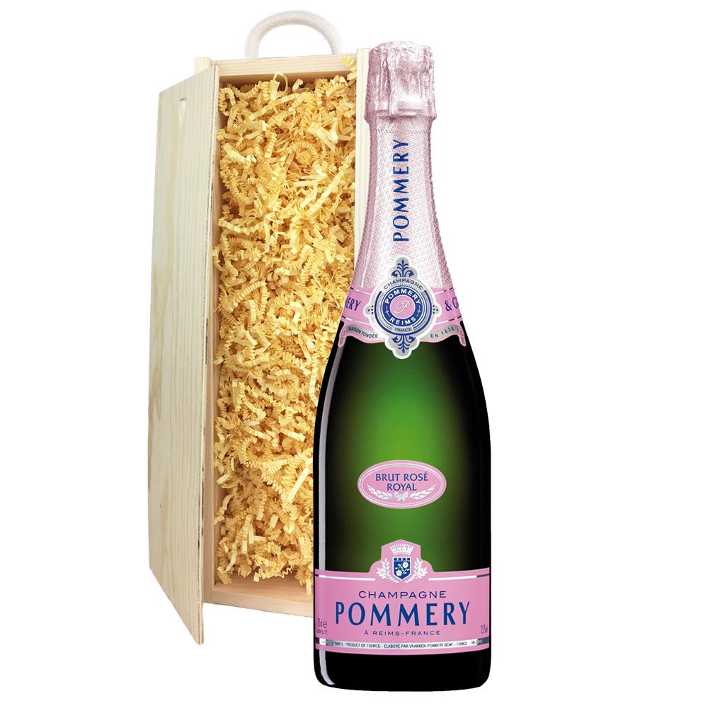 Pommery Rose Brut Champagne 75cl In Pine Gift Box